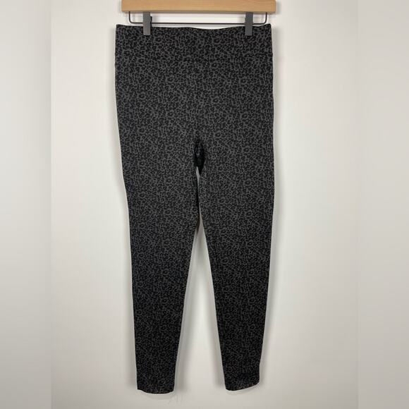 Ann Taylor Loft Gray Black Leopard Print Ponte Leggings Style #574255 - Picture 1 of 5